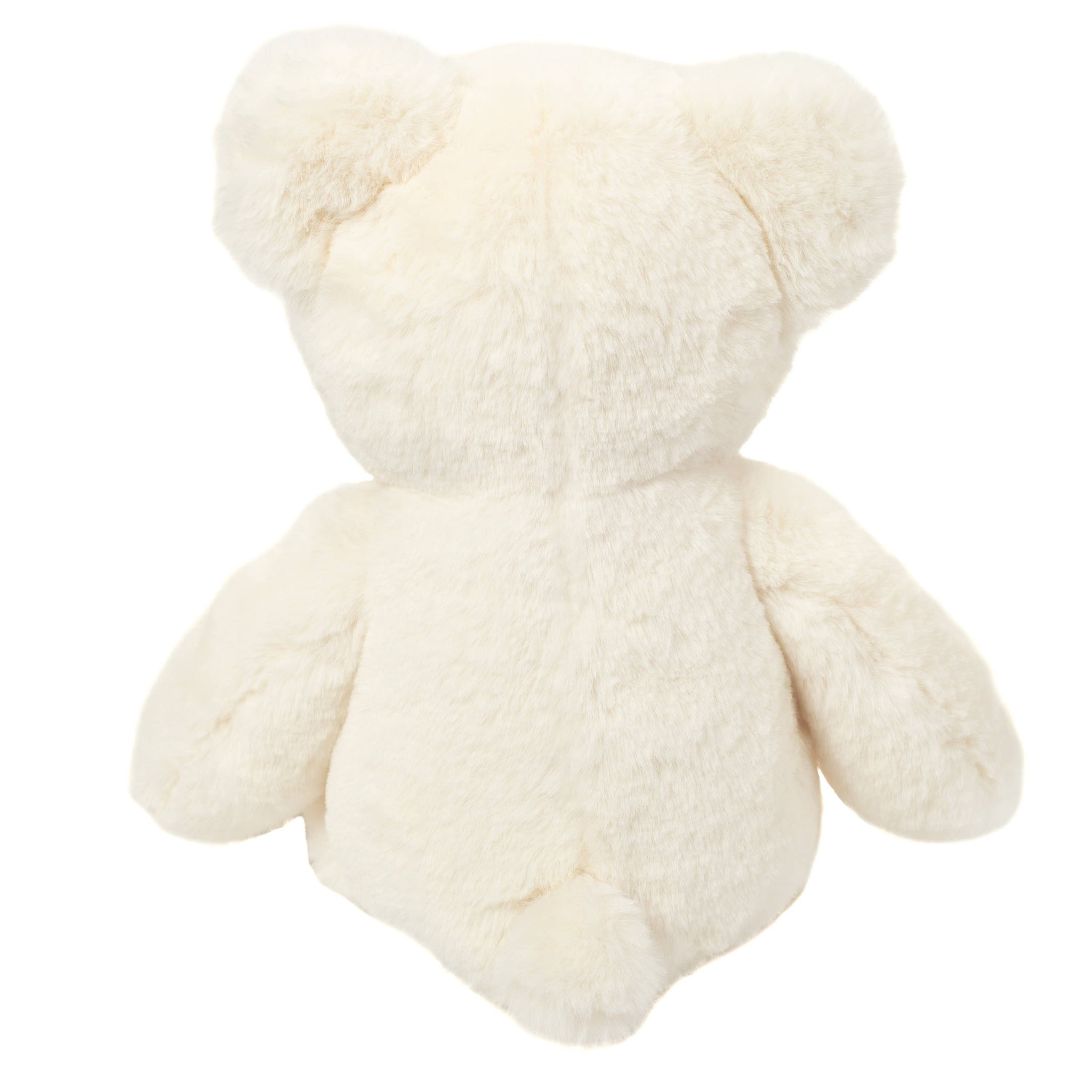 White teddy bear on a white background