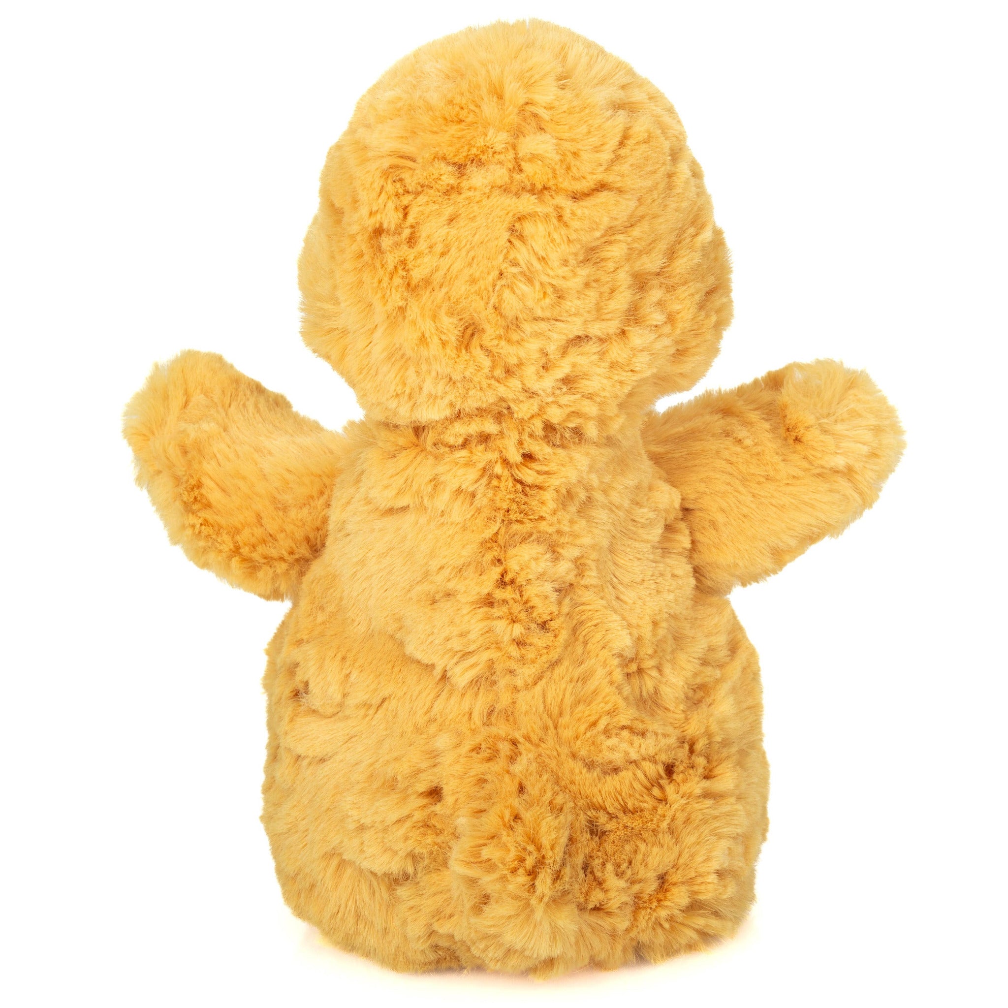 Yellow plush toy on a white background