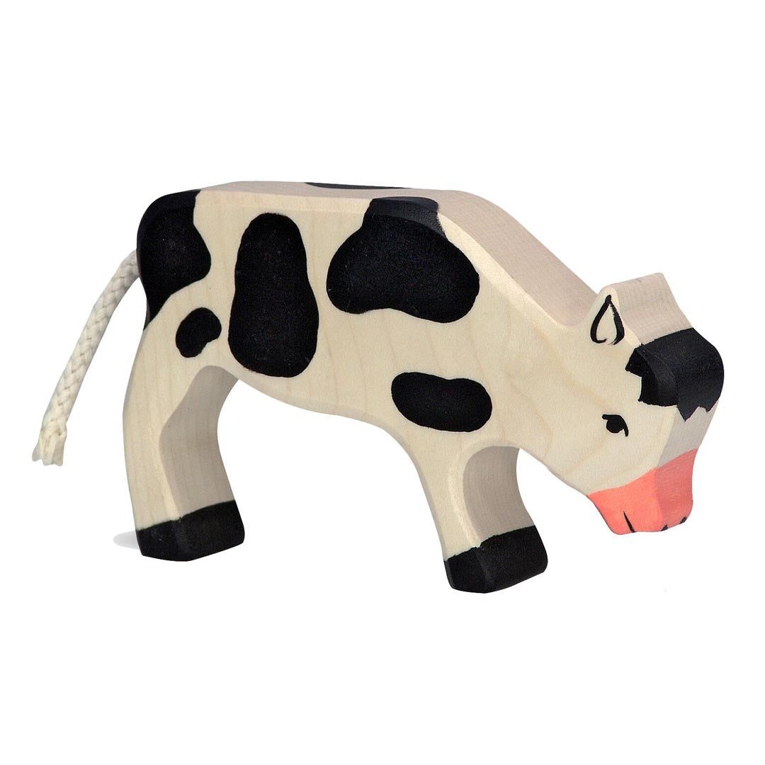 Calf Grazing (Black) by Holztiger