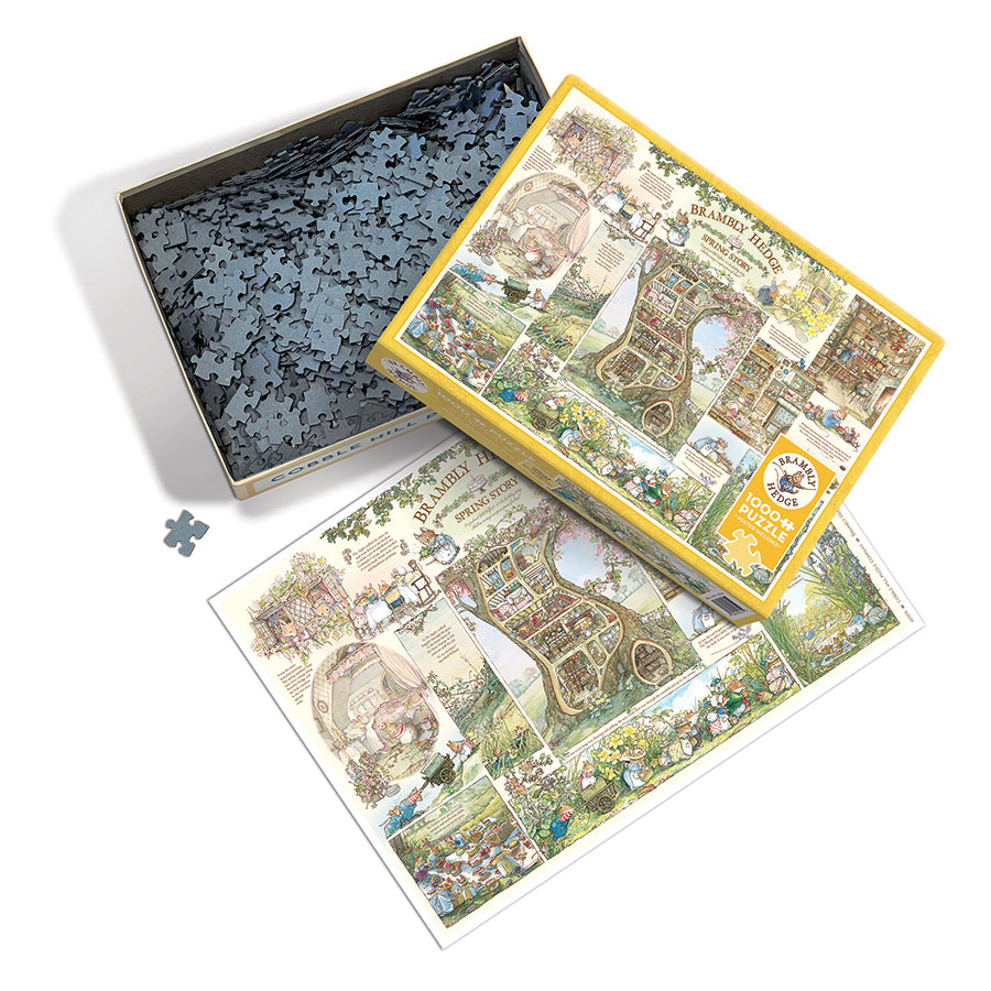 Brambly Hedge Spring Story box opened, showing the pieces