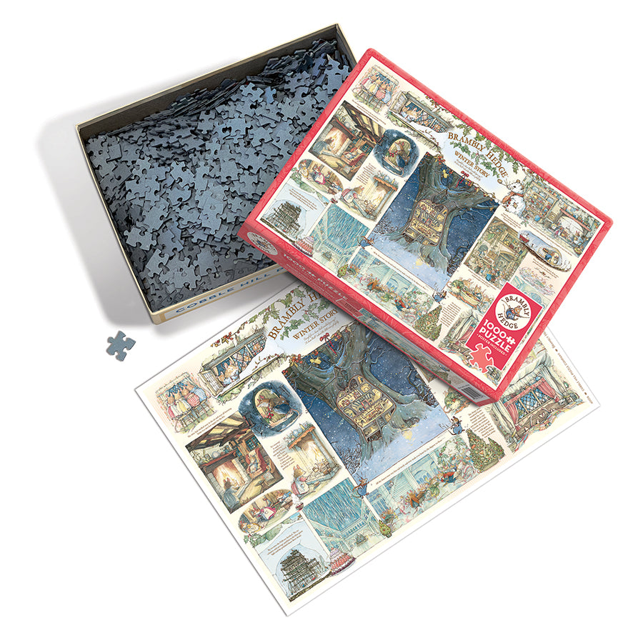 Brambly Hedge Winter Story box opened, showing the pieces