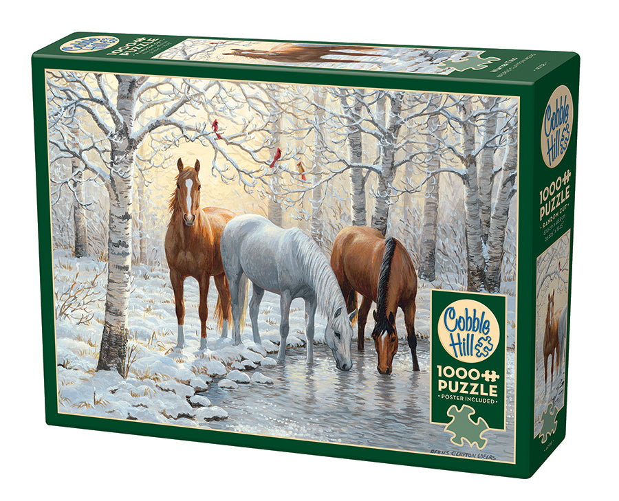 Winter Trio 1000-piece puzzle box by Cobble Hill