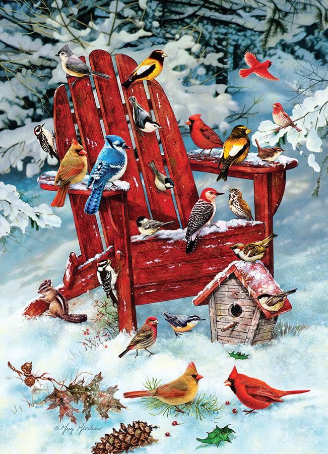 Adirondack Birds, the finished puzzle image