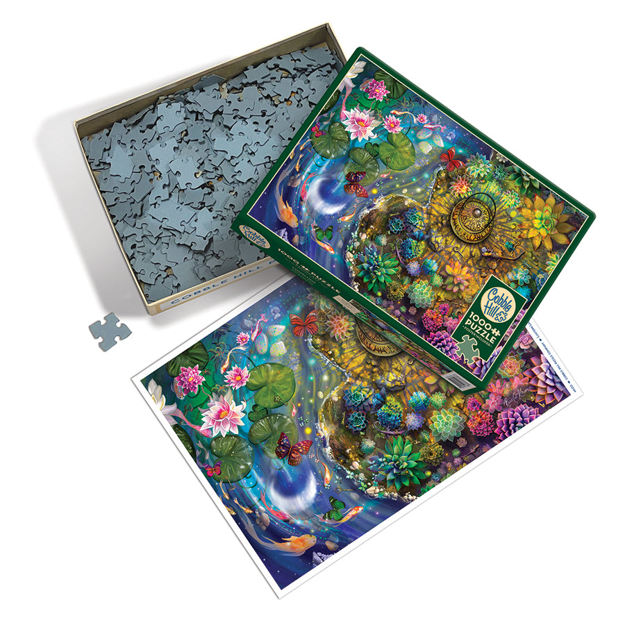 Lantern Light box opened, showing the pieces