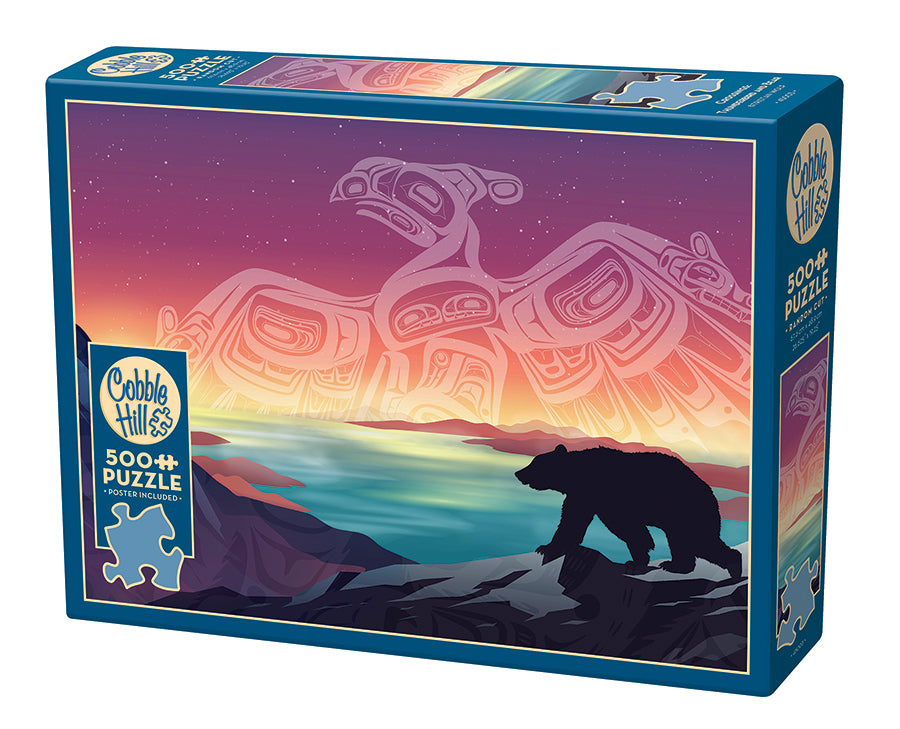 Crossings: Thunderbird and Bear 500-piece puzzle box by Cobble Hill