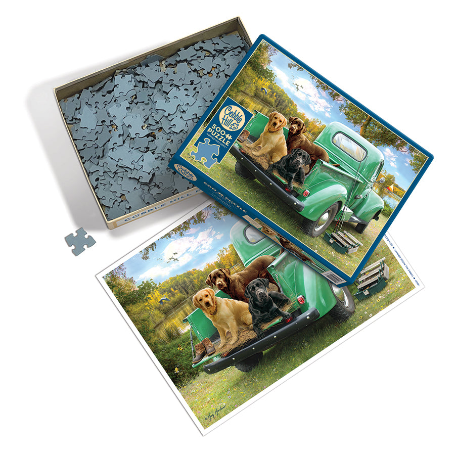 Let's Go Fishing box opened, showing the pieces