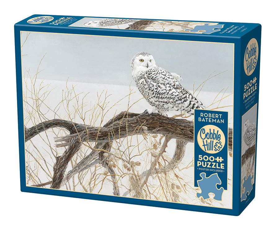 Fallen Willow - Snowy Owl 500-piece puzzle box by Cobble Hill