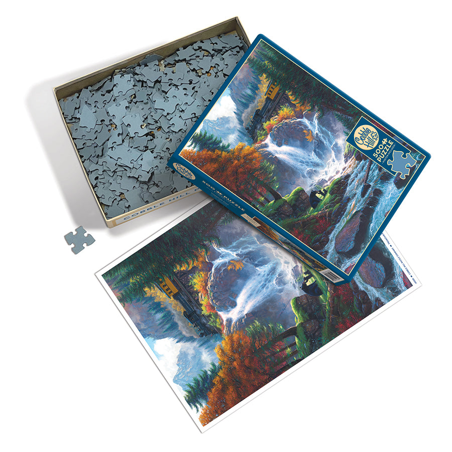 Mountain Pass box opened, showing the pieces