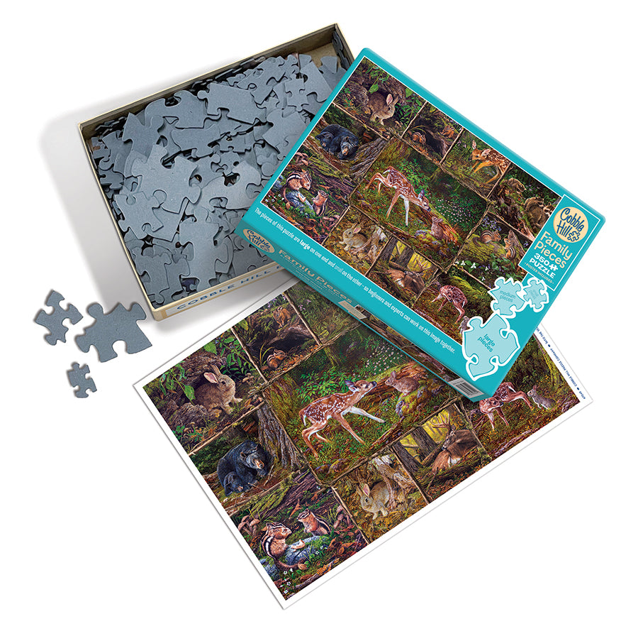 Into the Woods box opened, showing the pieces