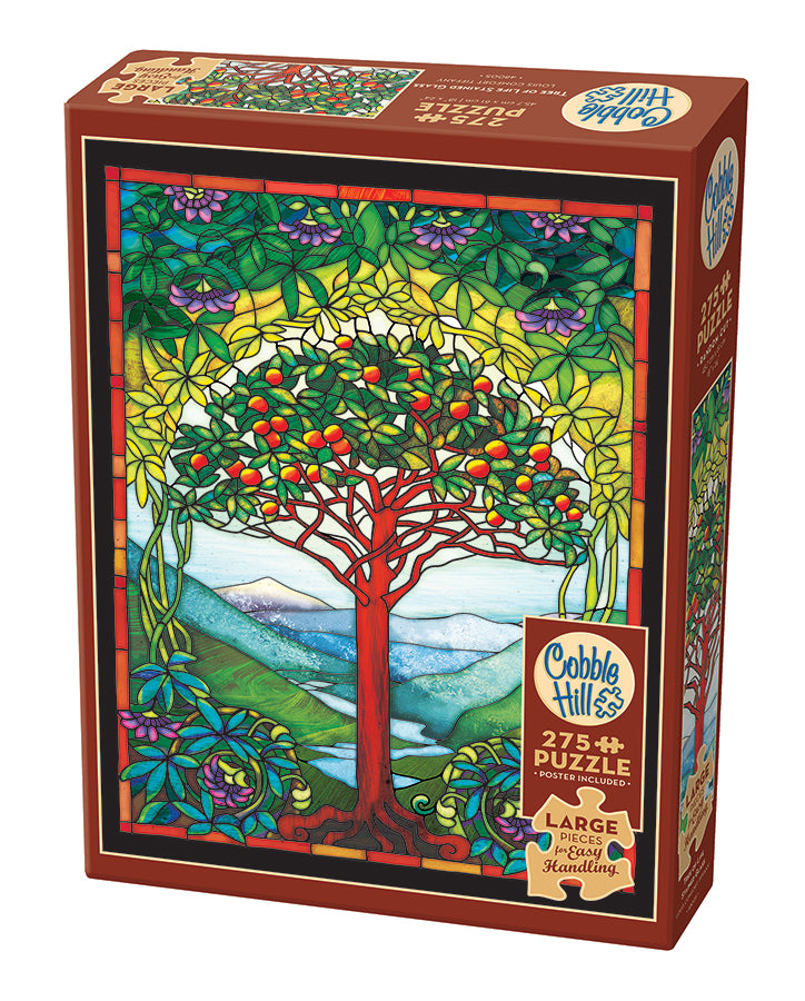 Tree of Life Stained Glass 275-piece puzzle box by Cobble Hill