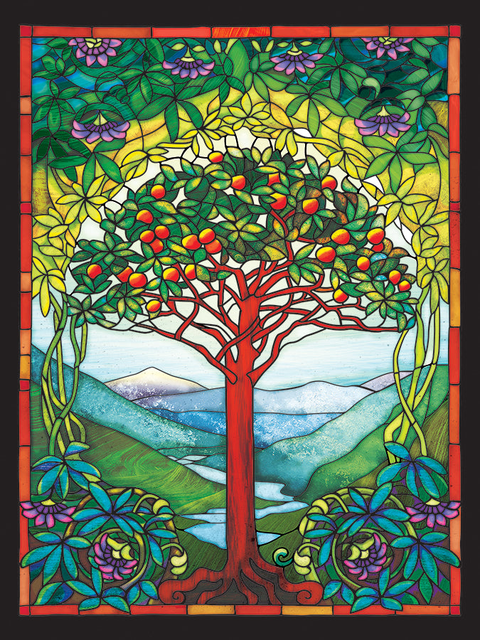Tree of Life Stained Glass, the finished puzzle image