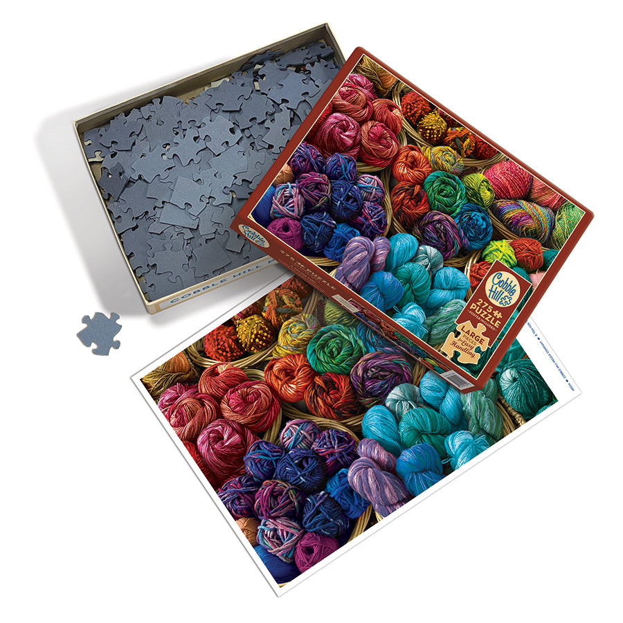 A Yen for Yarn box opened, showing the pieces