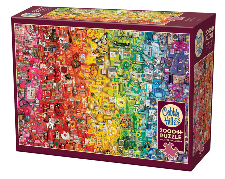 Rainbow 2000-piece puzzle box by Cobble Hill