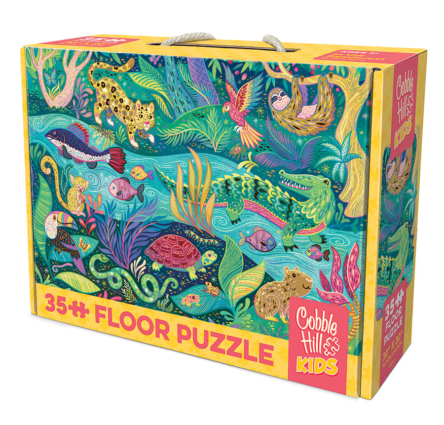 In the Rainforest 35-piece puzzle box by Cobble Hill