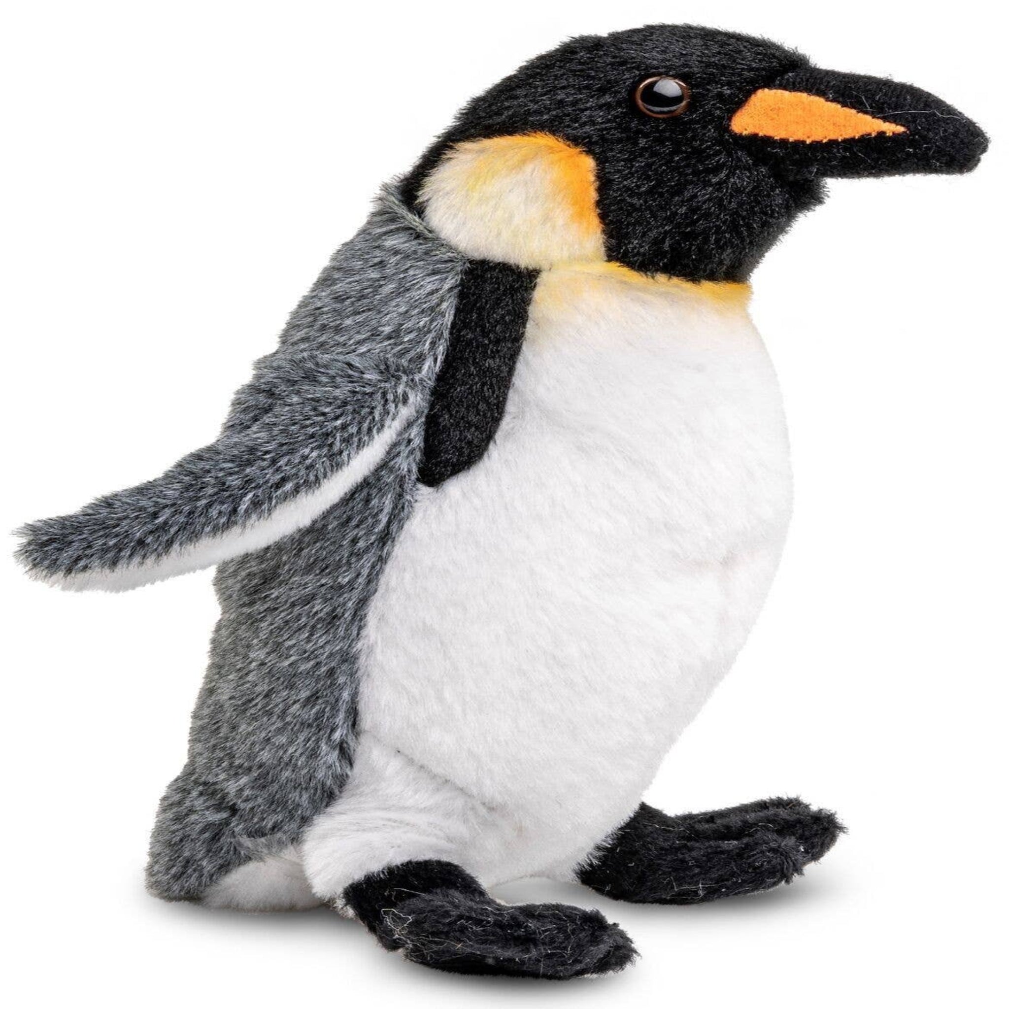 Plush toy penguin on a white background