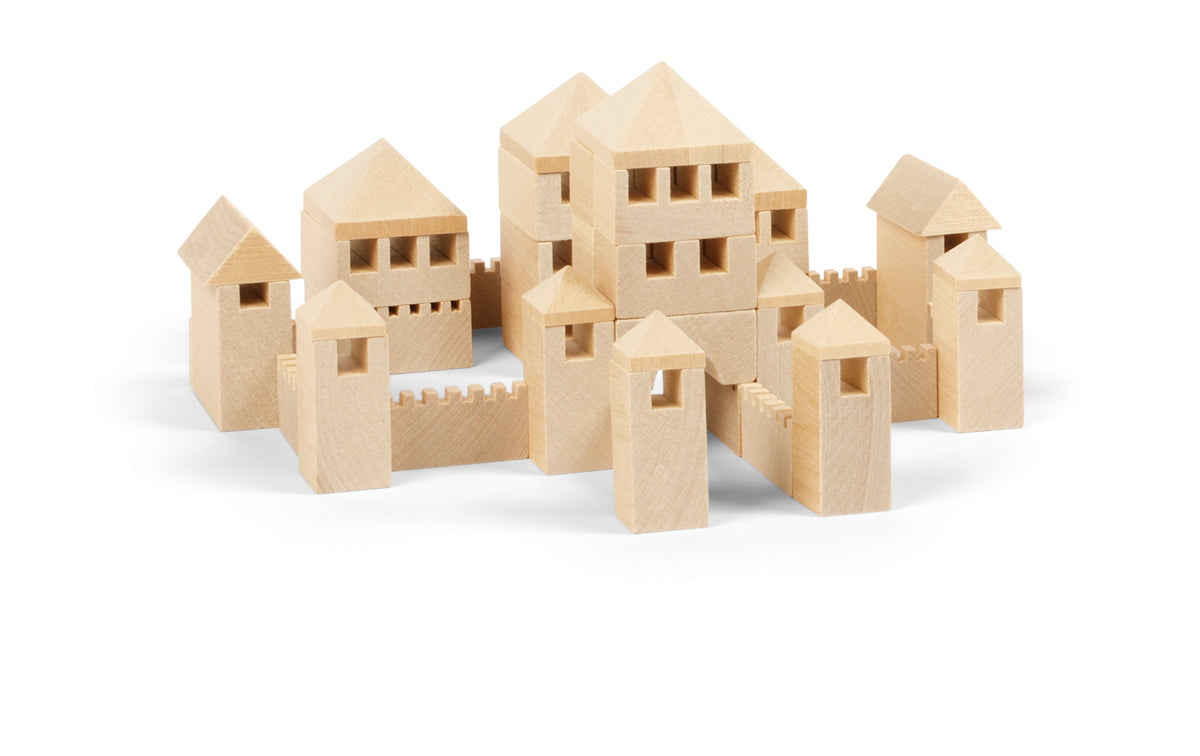 Town Builder 107 Parts Construction Set by VARIS, built as a walled town