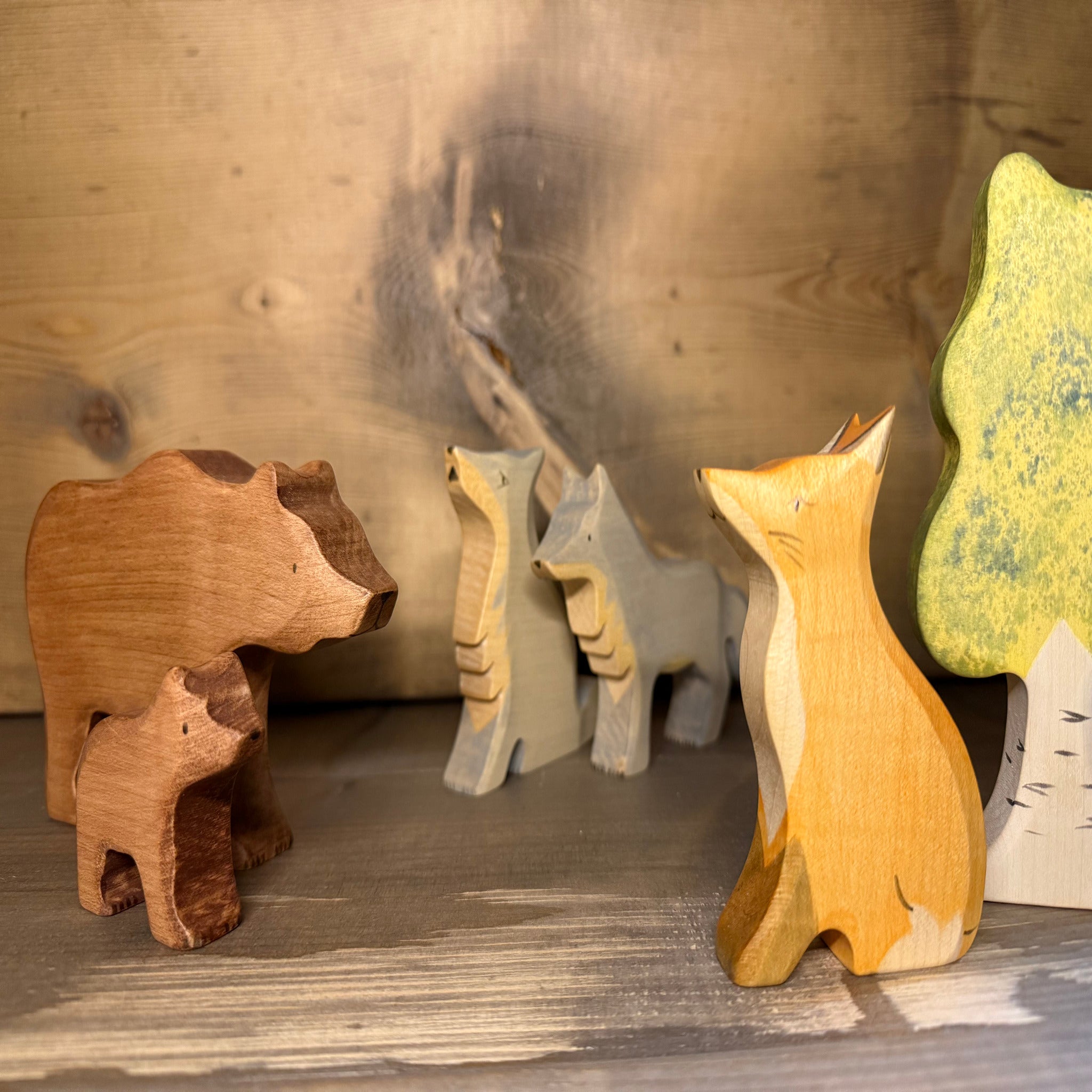 Small Wooden Brown Bear
