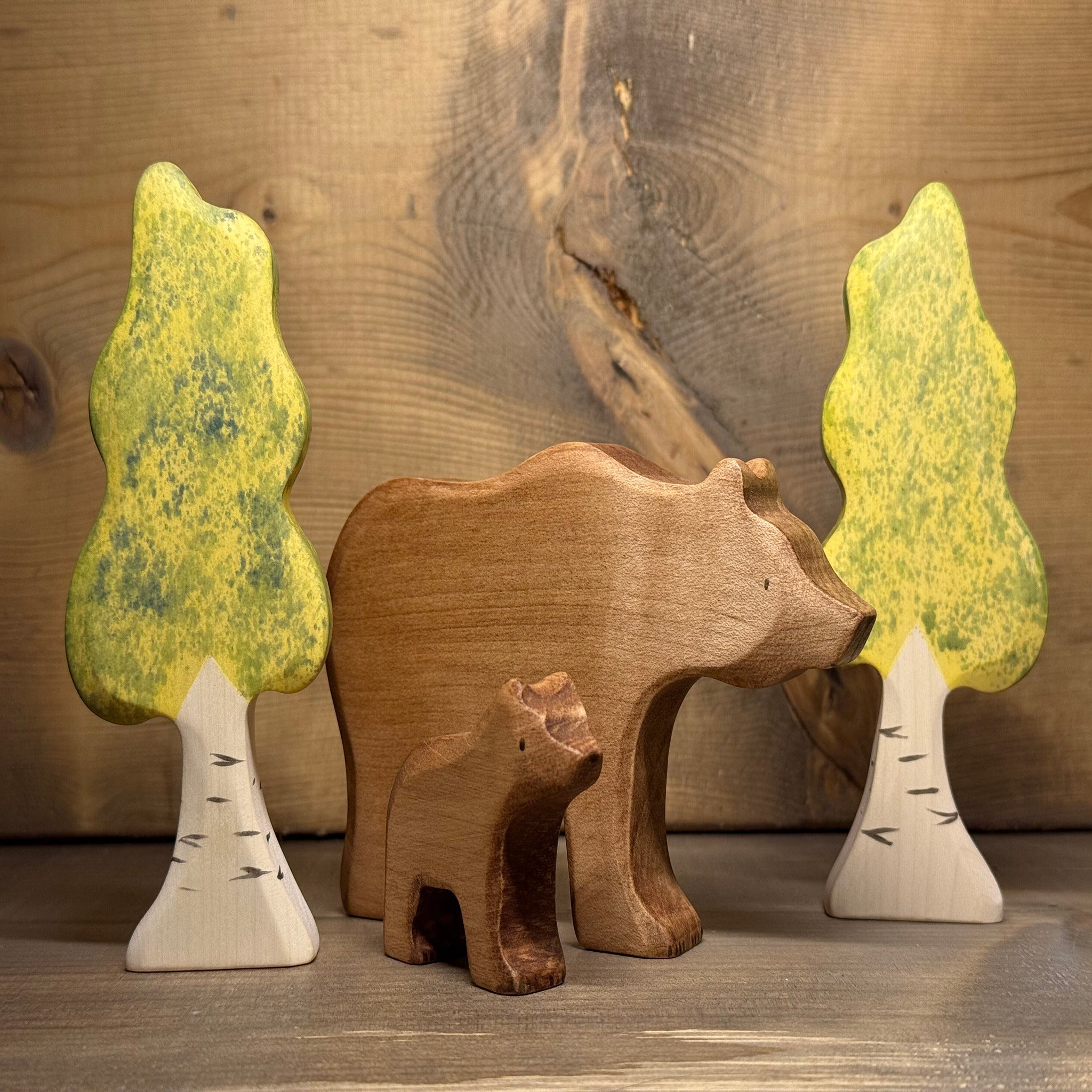 Small Wooden Brown Bear