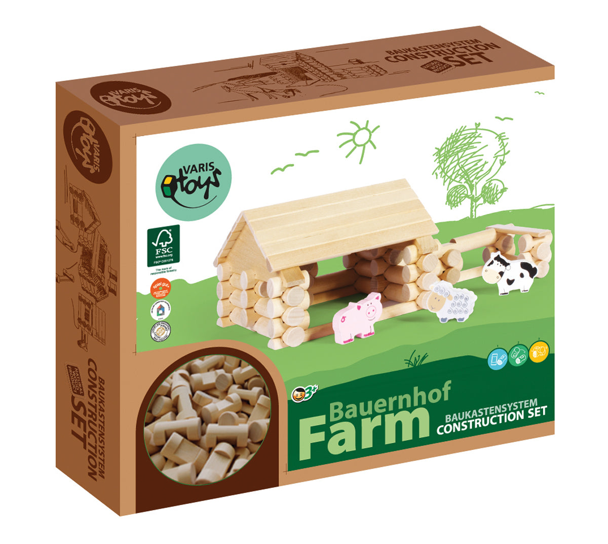 77 Part Farm Construction Set by VARIS, box front