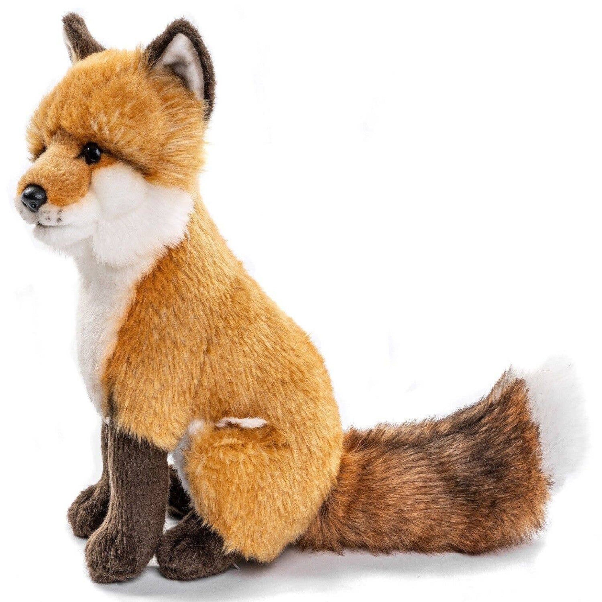 Plush fox toy on a white background
